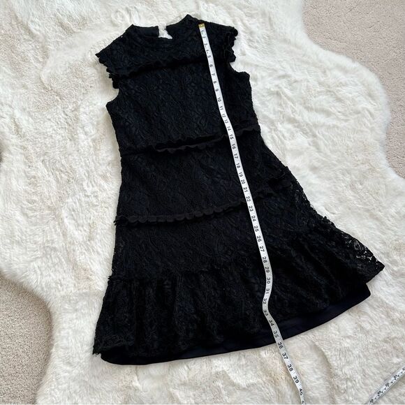 Julia Jordan Black Lace Overlay Sleeveless High Neck A Line Dress, 8 - Picture 6 of 8